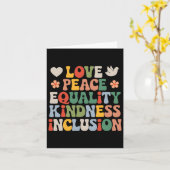 Liefde Vrede Diversiteit Inclusie Gelijkheid Zwart Kaart (Gele Bloem)