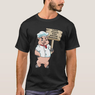 Liefde Vrede en Bacon Vet T Shirt