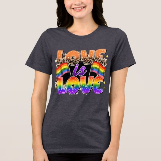 Liefde, vrede en donuts Tri-Blend shirt (Voorkant)