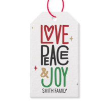 Liefde, Vrede en Joy Holiday Gift Labels