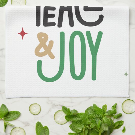 Liefde, Vrede en Joy Kitchen Towel Theedoek (Gevouwen)