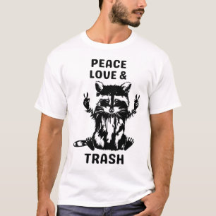 Liefde Vrede en Prullenbak - Natuur Lover Wandelen T-shirt