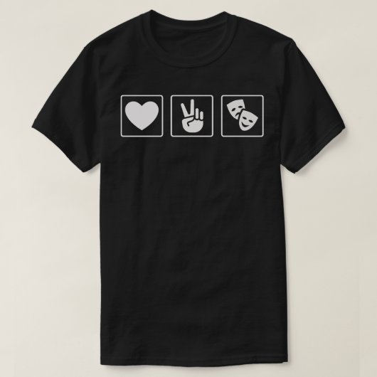 Liefde Vrede en Theater T-shirt (Design voorkant)