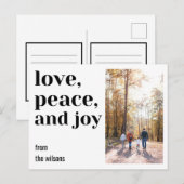 liefde , vrede en vreugde gedurfde , moderne , kla briefkaart (Voorkant / Achterkant)