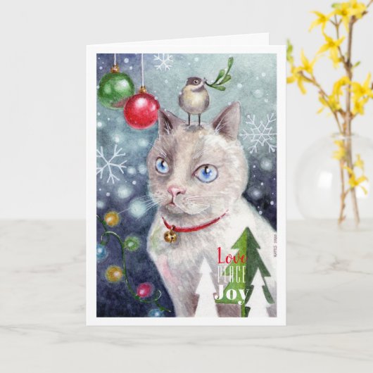 Liefde, vrede en vreugde kaart (Gele Bloem)