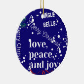 Liefde vrede en vreugde keramisch ornament (Rechts)