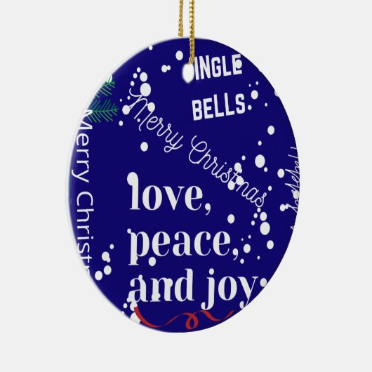 Liefde vrede en vreugde keramisch ornament (Rechts)