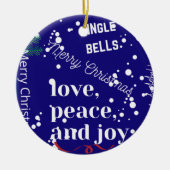 Liefde vrede en vreugde keramisch ornament (Voorkant)