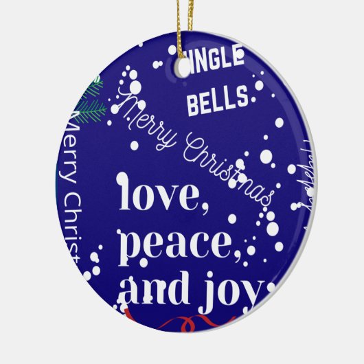 Liefde vrede en vreugde keramisch ornament (Links)