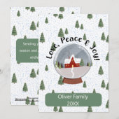 Liefde Vrede en Vreugde Kerstmis Feestdagenkaart (Voorkant / Achterkant)