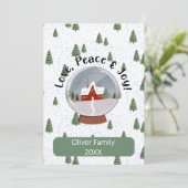 Liefde Vrede en Vreugde Kerstmis Feestdagenkaart (Staand voorkant)