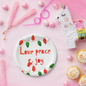 Liefde vrede en vreugde papieren bordje (Feest)