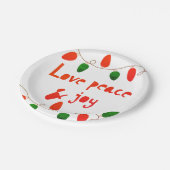 Liefde vrede en vreugde papieren bordje (Gekanteld)