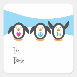 Liefde, Vrede en Vreugde Penguin Vakantie Label