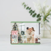 Liefde, vrede en vreugde (voeg uw foto toe) Minima Feestdagenkaart (Staand voorkant)