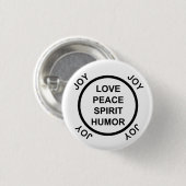 Liefde, Vrede, Geest, Humor, Joy - Pinback Button (Voorkant /achterkant)