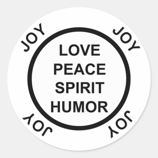 Liefde, Vrede, Geest, Humor, Vreugde - Stickers (Voorkant)