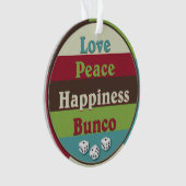 Liefde, Vrede, Geluk, Bunco-versiering Ornament (voorkant)
