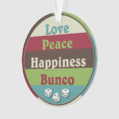 Liefde, Vrede, Geluk, Bunco-versiering Ornament (voorkant)
