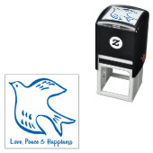 Liefde Vrede & Geluk Kerstduif Zelfinktende Stempel (In situ)