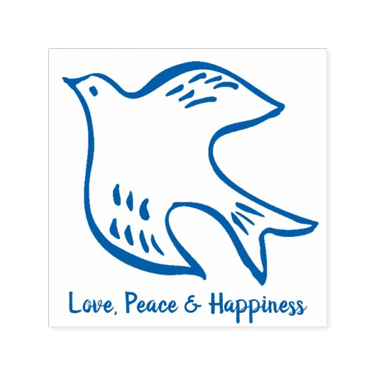 Liefde Vrede & Geluk Kerstduif Zelfinktende Stempel (Design)