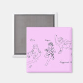 Liefde, Vrede, Geluk Magneet (Roze) (Voorkant / Achterkant)
