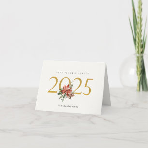 Liefde Vrede Gezondheid Poinsettia Boeket Folie Go Feestdagen Kaart