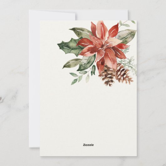 Liefde Vrede Gezondheid Poinsettia Boeket Goud 202 Feestdagenkaart (Achterkant)