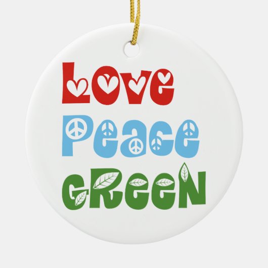 Liefde, Vrede, Groen aangepaste ornament (Voorkant)