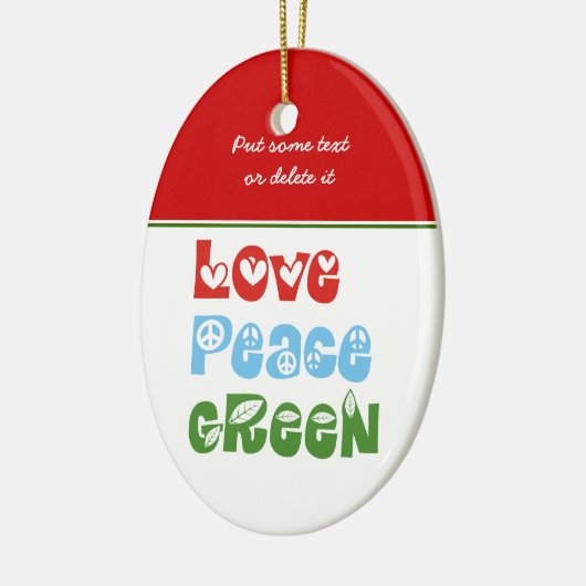 Liefde, Vrede, Groen aangepaste ornament (Links)