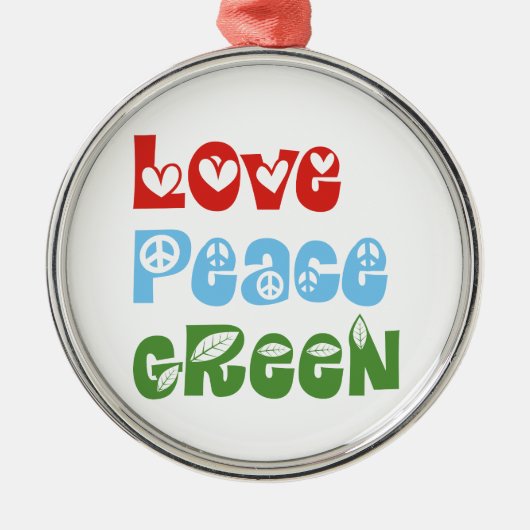 Liefde, Vrede, Groen aangepaste ornament (Voorkant)