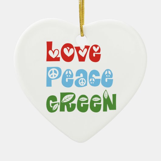 Liefde, Vrede, Groen aangepaste ornament (Voorkant)