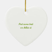 Liefde, Vrede, Groen aangepaste ornament (Achterkant)