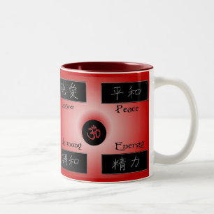 Liefde Vrede Harmonie Energie Koffiemok Tweekleurige Koffiemok
