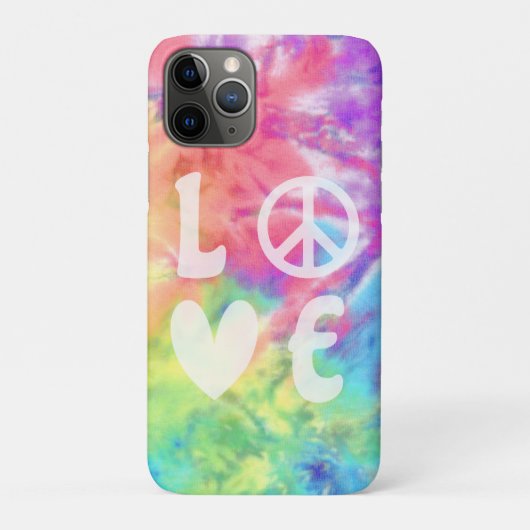Liefde Vrede Hippie Pastel Regenboog Batik Tie Dye Case-Mate iPhone Case (Achterkant)