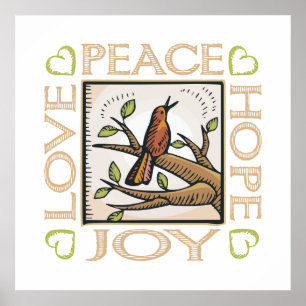 Liefde, Vrede, Hoop, Joy Poster
