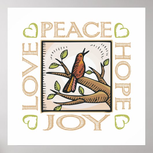 Liefde, Vrede, Hoop, Joy Poster (Voorkant)