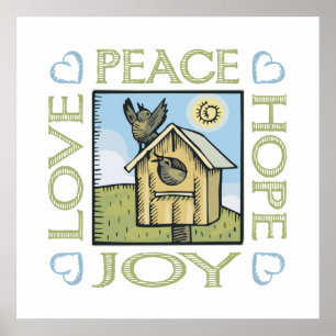 Liefde, Vrede, Hoop, Joy Poster