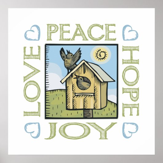 Liefde, Vrede, Hoop, Joy Poster (Voorkant)