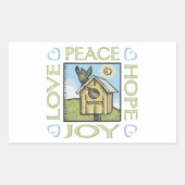 Liefde, Vrede, Hoop, Joy Rechthoekige Sticker (Voorkant)