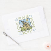 Liefde, Vrede, Hoop, Joy Rechthoekige Sticker (Envelop)