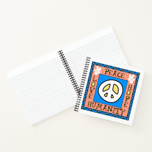 Liefde, Vrede, Hoop, Menselijkheid Notitieboek (Binnen)