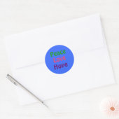 Liefde, vrede, hoop ronde sticker (Envelop)