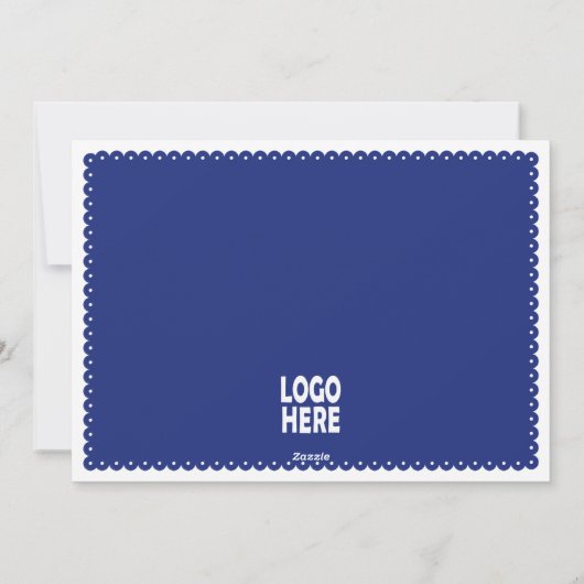 Liefde, Vrede, Joy papel picado blauw kerstfeest Feestdagenkaart (Achterkant)