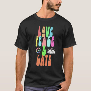 Liefde Vrede & Katten leuk hippie kostuum 4 T-shirt