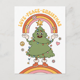 Liefde, Vrede, Kerstmis - Een Groovy Kerstfeest Feestdagenkaart