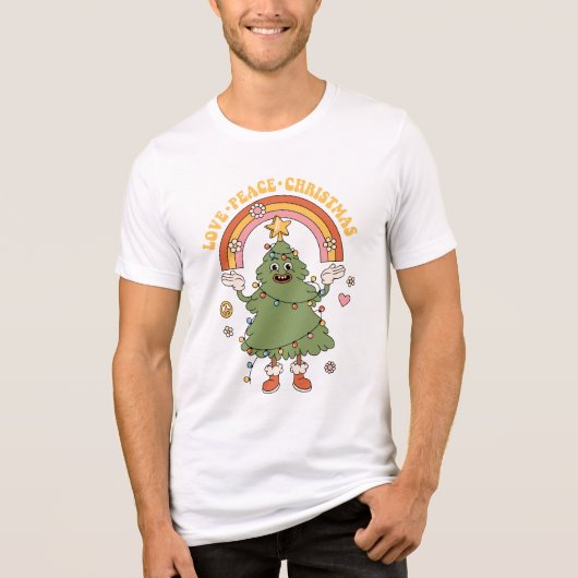 Liefde, Vrede, Kerstmis - een groovy vakantie Tri-Blend Shirt (Voorkant)