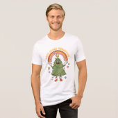 Liefde, Vrede, Kerstmis - een groovy vakantie Tri-Blend Shirt (Voorkant volledig)