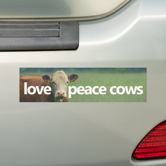 Liefde Vrede Koeien Bumpersticker (Op auto)