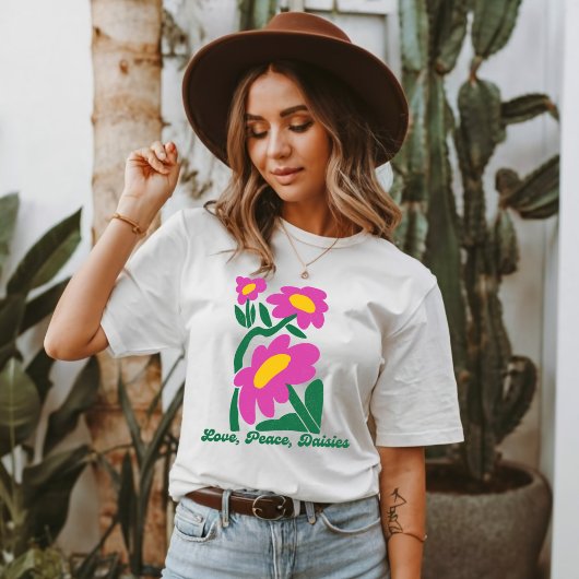 Liefde, Vrede, Madeliefjes Bloem T-shirt